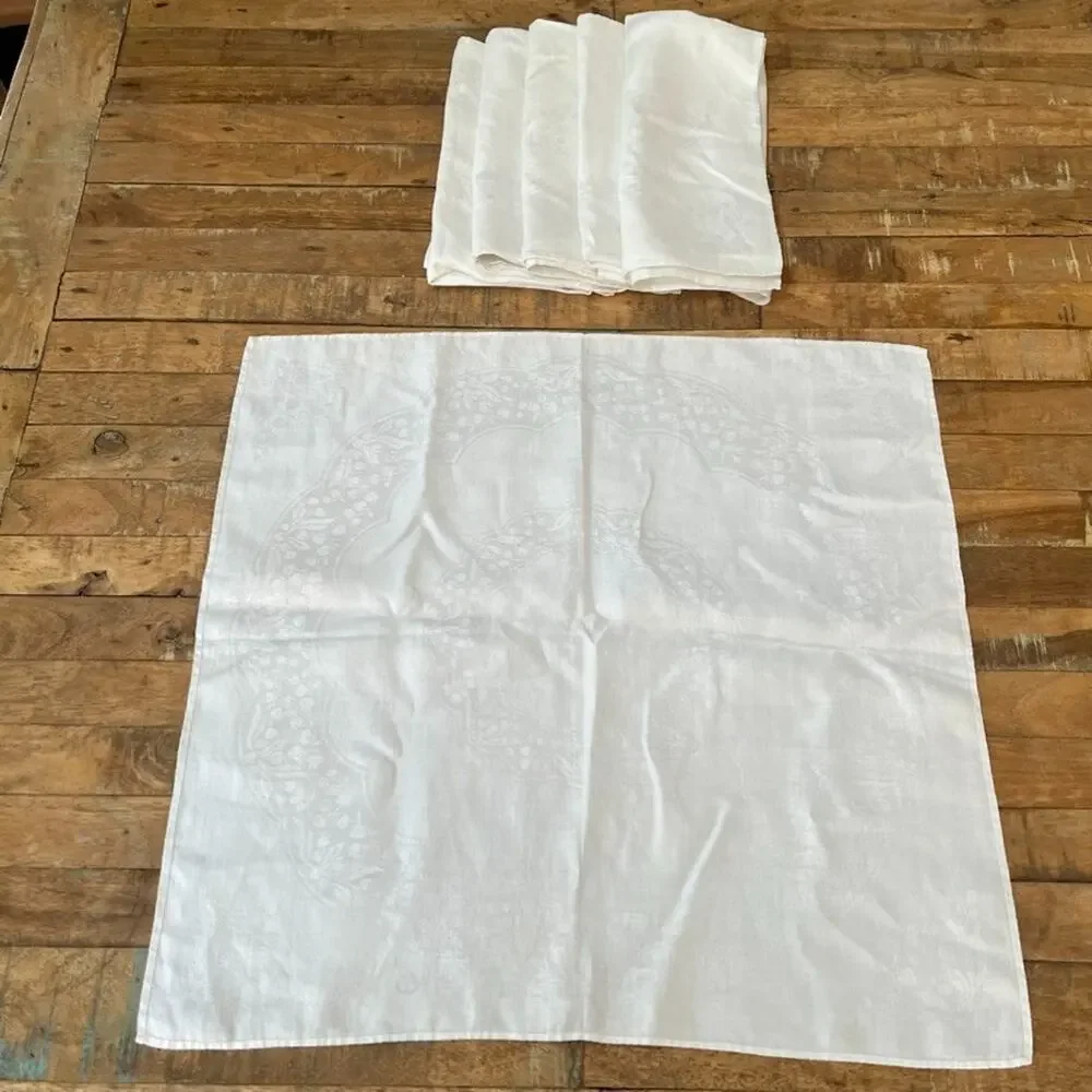 Damask Tonal Floral Jacquard Napkin Set (6) 21